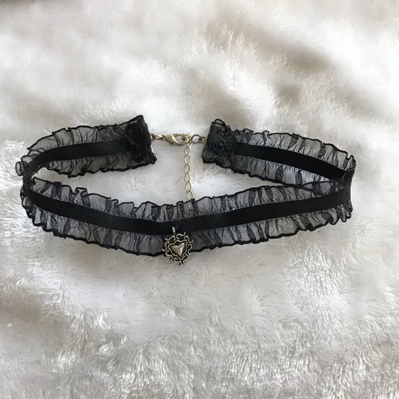 Jewelry | Black Frilly Choker | Poshmark